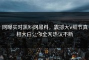 网曝实时黑料网黑料，震撼大V细节真相大白让你全网热议不断