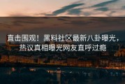 直击围观！黑料社区最新八卦曝光，热议真相曝光网友直呼过瘾
