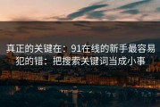 真正的关键在：91在线的新手最容易犯的错：把搜索关键词当成小事