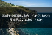 黑料王秘闻重磅来袭！今晚独家网红秘闻热议，真相让人瞠目