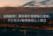 全网疯传！黑料导航视频每日更新，不打烊大V秘闻真相让人瞠目