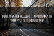 网曝最新黑料社丑闻，劲爆当事人细节曝光让你全网热议不断
