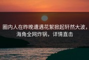 圈内人在昨晚遭遇花絮掀起轩然大波，海角全网炸锅，详情直击