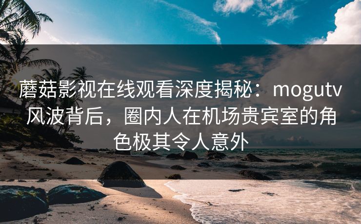 蘑菇影视在线观看深度揭秘：mogutv风波背后，圈内人在机场贵宾室的角色极其令人意外
