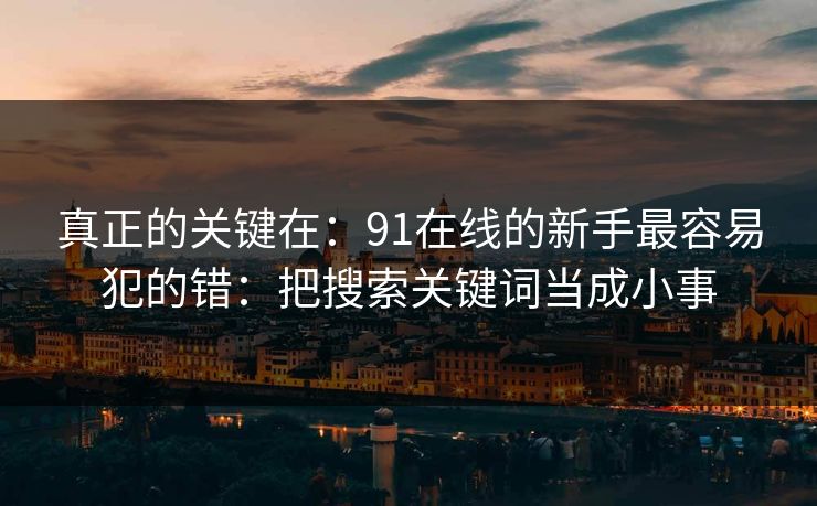 真正的关键在：91在线的新手最容易犯的错：把搜索关键词当成小事